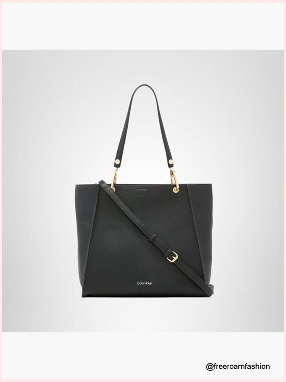 Vegan Leather Bucket Tote with Crossbody Strap, Spacious Interior, Magnetic